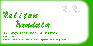 meliton mandula business card